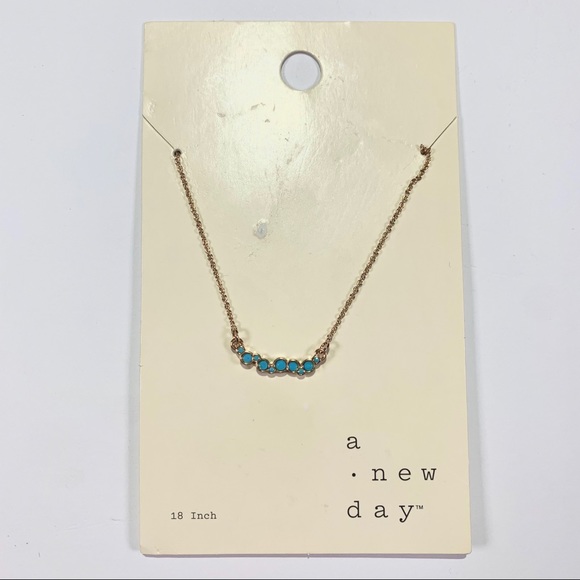 a new day Jewelry - ⬇️New Day Turquoise Bezel Set Stone Bar Necklace